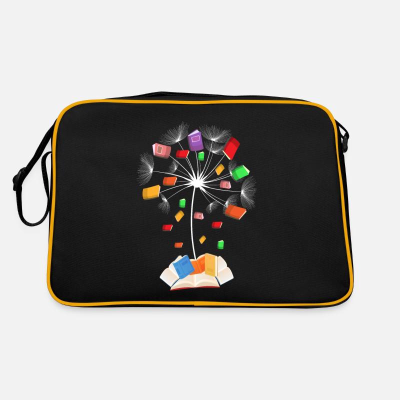 Bücher Löwenzahnblüten Leseliebhaber Retro Tasche