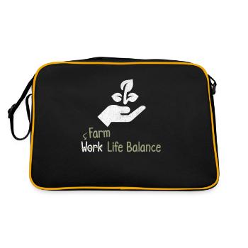 Farm Work Life Balance - Farmer Agriculture - Retro Bag - black/gold - Back