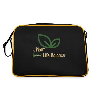 Plant-based work-life balance - Vegan lover - Retro Bag - black/gold - Back