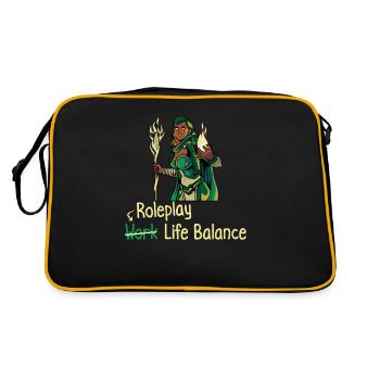 Roleplay Work Life Balance – Rpg Fantasy Geek - Retro Bag - black/gold - Back