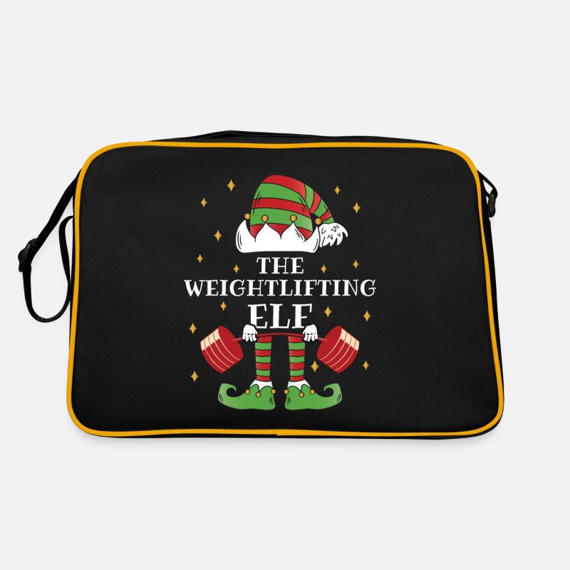 Der Gewichtheber-elf – Hebe Die Feiertagsstimmung Retro Tasche