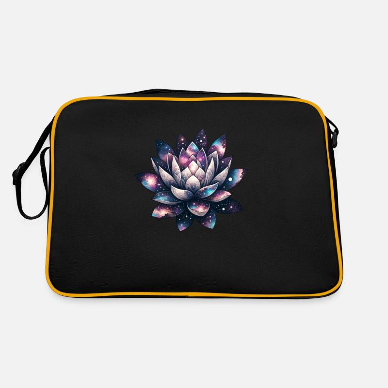 Celestial Bloom Galactic Lotus Unfolding Retro Tasche