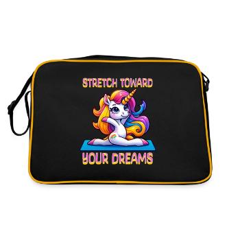 Stretch Toward Your Dreams - Unicorn Yoga - Retro Bag - black/gold - Back