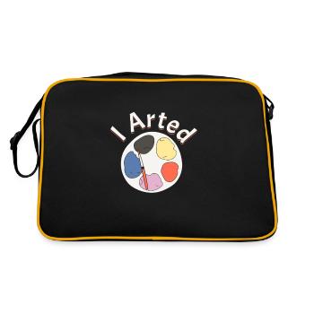 Skurrile Fart-witze Und Kunstzubehör - Retro Tasche - Schwarz/Gold - Hinten