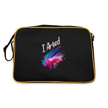 Furzwitze Und Künstlerischer Humor - Retro Tasche - Schwarz/Gold - Hinten