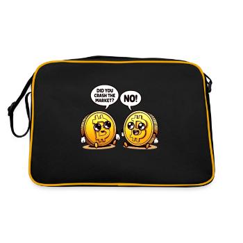 Funny bitcoin market crash design - Retro Bag - black/gold - Back
