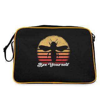 Bee Yourself Message positif Bee Art - Sac Retro - noir/or - Dos