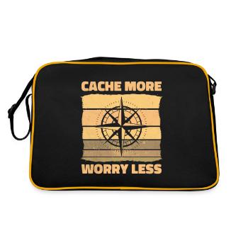 Caching, more worries, less geocaching fun - Retro Bag - black/gold - Back