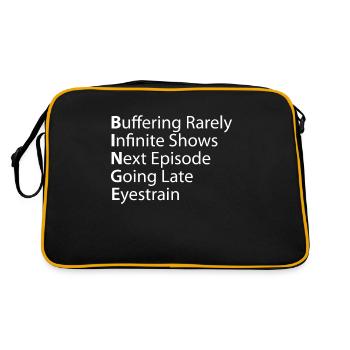 Binge Buffering Rarely Infinite Shows - Retro Bag - black/gold - Back