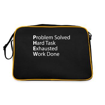 Phew problem: Hard exhausted work done - Retro Bag - black/gold - Back