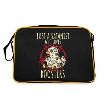 Just A Satanist Who Loves Roosters Heavy Metal Fun - Retro Bag - black/gold - Back