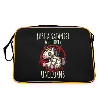 Just A Satanist Who Loves Unicorns Heavy Metal Fun - Retro Bag - black/gold - Back