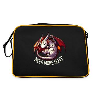 Besoin de plus de sommeil, conception de dragon drôle - Sac Retro - noir/or - Dos