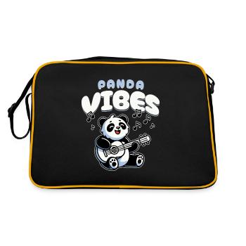 Panda Vibes Drôle Musique Amoureux Panda Design - Sac Retro - noir/or - Dos