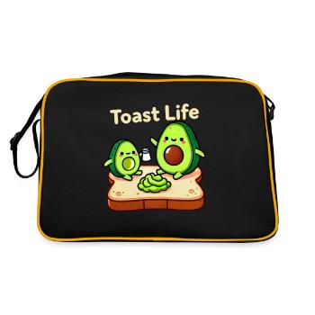 Toast Life Funny Breakfast Avocado Design - Retro Bag - black/gold - Back
