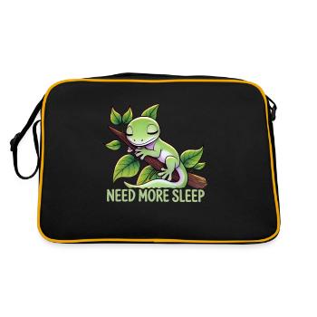 Besoin de plus de sommeil drôle gecko reptile humour - Sac Retro - noir/or - Dos
