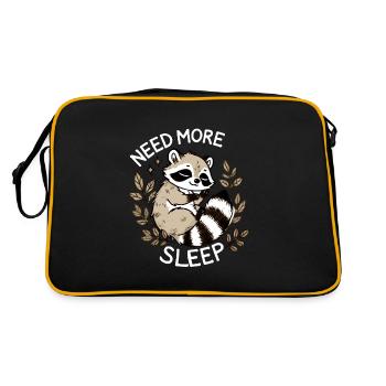 Besoin de plus de sommeil, drôle de raton laveur, - Sac Retro - noir/or - Dos