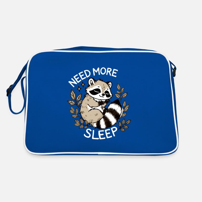 Need more sleep, funny raccoon, Retro Bag