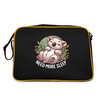 Besoin de plus de sommeil Drôle Wombat Humour Animal Pyjama - Sac Retro - noir/or - Dos