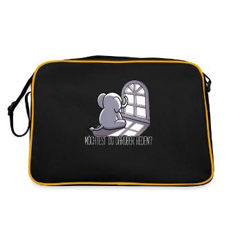Would you like to talk about it? Sad Elephant - Retro Bag - black/gold - Back