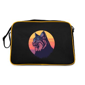 Luchs - Retro Tasche - Schwarz/Gold - Hinten