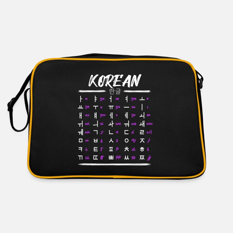 Learn Korean Hangul Characters Retro Bag