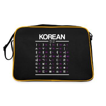 Apprenez les caractères du Hangul coréen - Sac Retro - noir/or - Dos