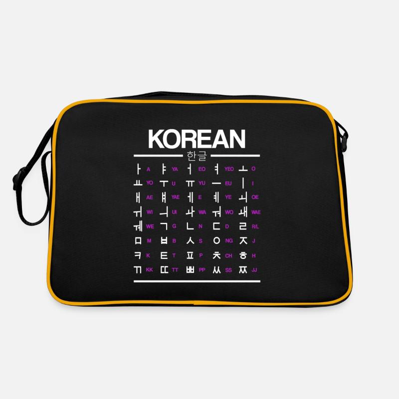 Apprenez les caractères du Hangul coréen Sac Retro
