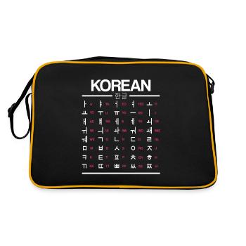Apprenez les caractères du Hangul coréen - Sac Retro - noir/or - Dos