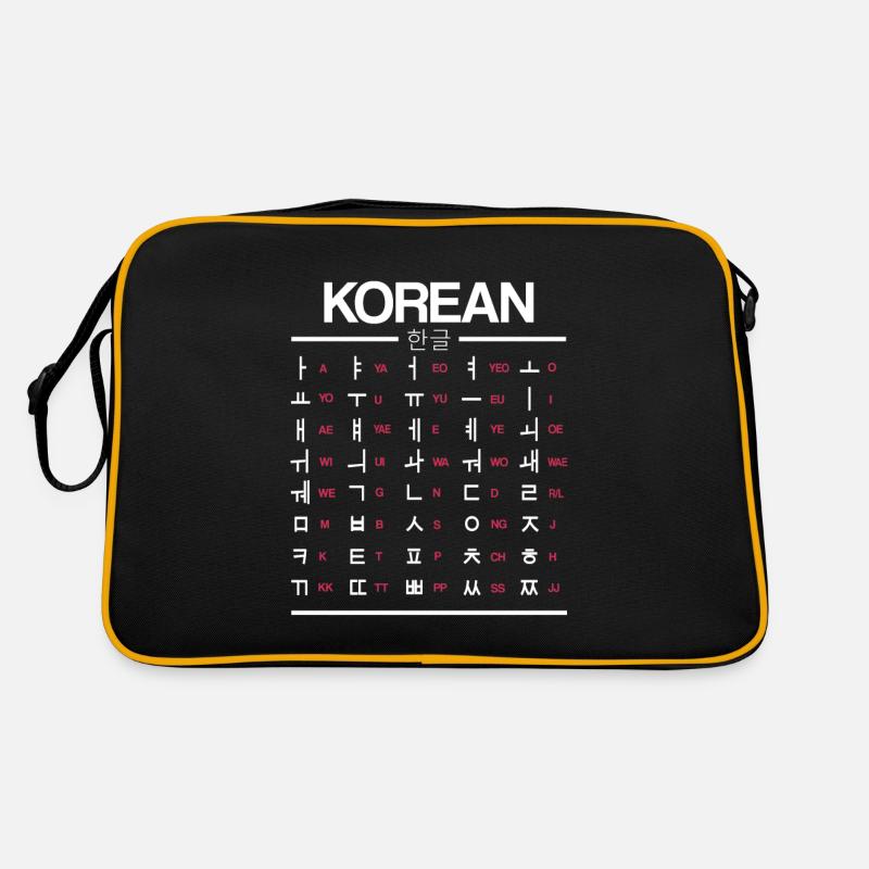 Apprenez les caractères du Hangul coréen Sac Retro