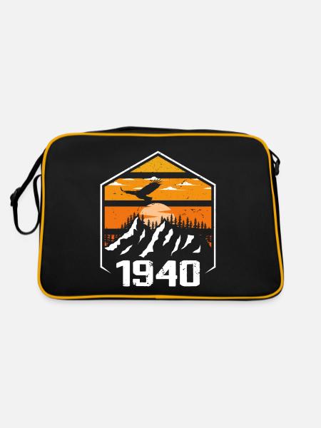 Anniversaire 1940 Millésime 1940 Fabriqué en 1940 - Sac Retro - noir/or - Dos
