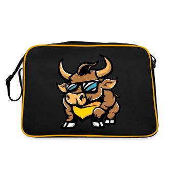 Stier Cool Comic - Retro Tasche - Schwarz/Gold - Hinten