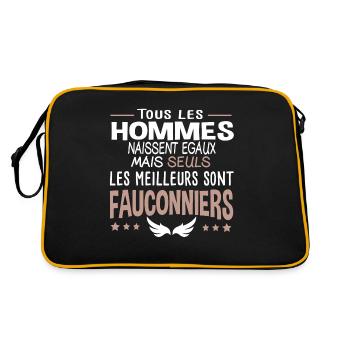 Fauconnier. Cadeau rapace faucon fierté métier - Sac Retro - noir/or - Dos