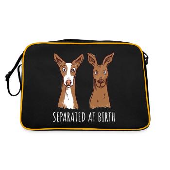 Podenco Canario Ibicenco galgos Hundefreund Humor - Retro Tasche - Schwarz/Gold - Hinten