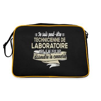 Technicienne laboratoire connerie humour citations - Sac Retro - noir/or - Dos