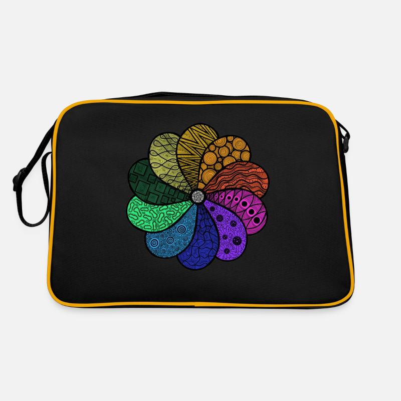 Zentangle Blume Retro Tasche