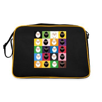 Patchwork sheep - Retro Bag - black/gold - Back
