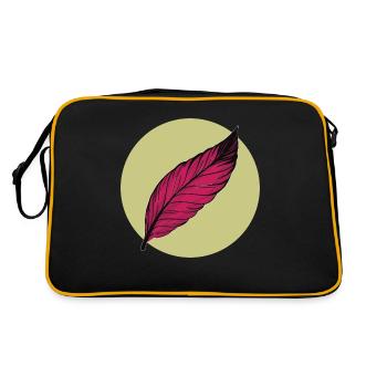 Minimal Feder Sommer trendige Farben - Retro Tasche - Schwarz/Gold - Hinten