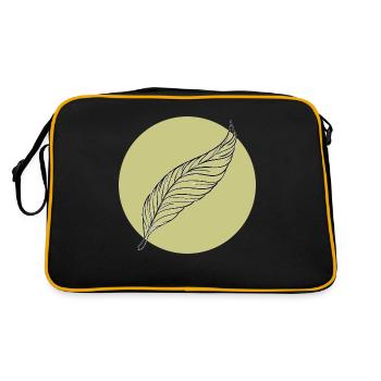 Minimal Feder Sommer trendige Farben - Retro Tasche - Schwarz/Gold - Hinten