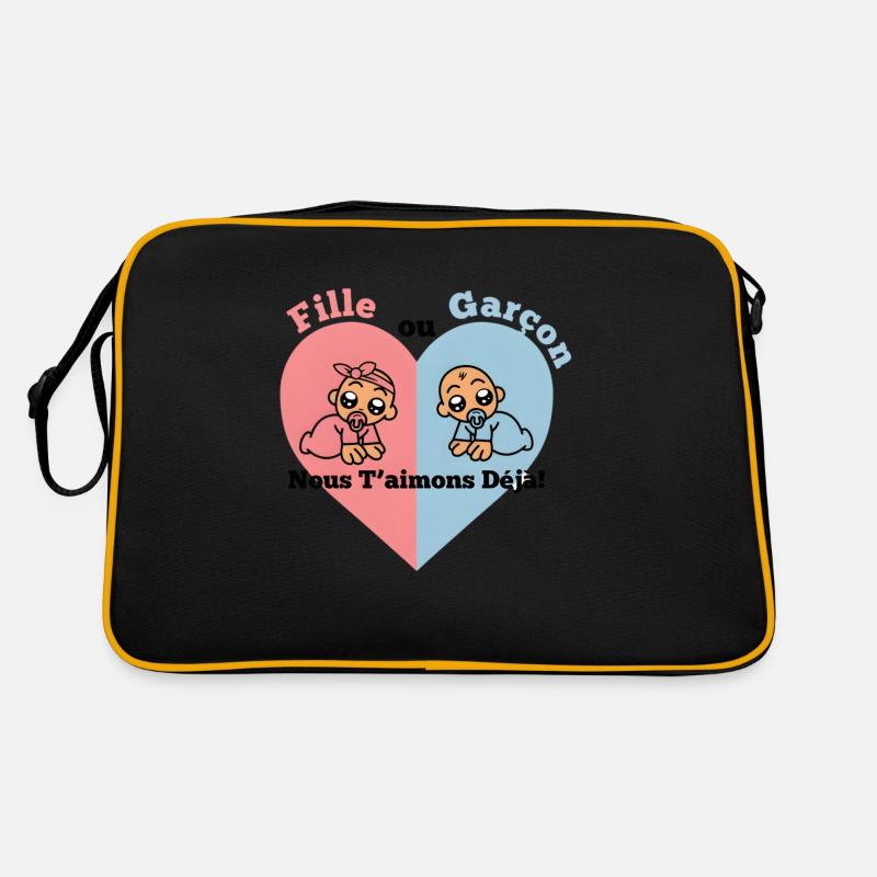 fille ou garcon nous taimons deja Sac Retro