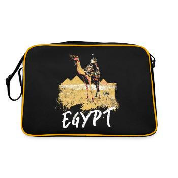 Illustration: Bédouin d'Égypte et pyramides - Sac Retro - noir/or - Dos