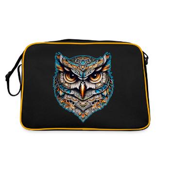 Cool Steampunk Owl - Retro Bag - black/gold - Back