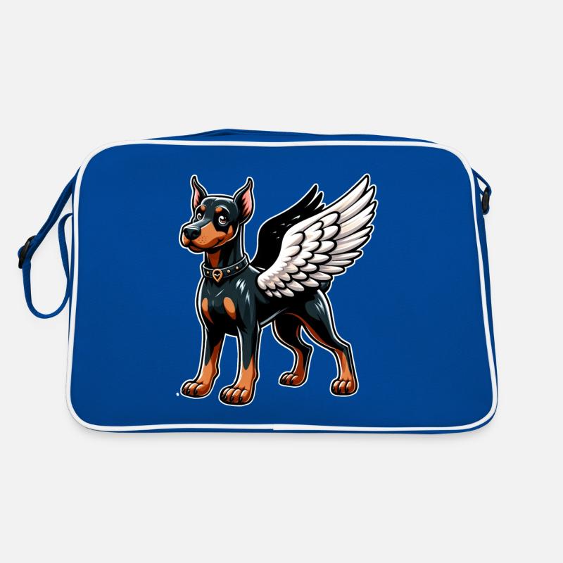 Doberman avec des ailes d’ange - un céleste Sac Retro