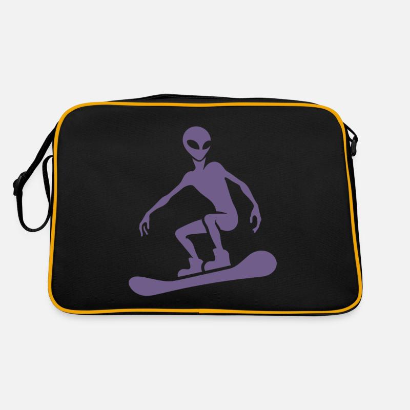 Design minimaliste : Alien Snowboarder Sac Retro