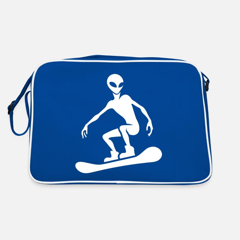 Design minimaliste : Alien Snowboarder Sac Retro