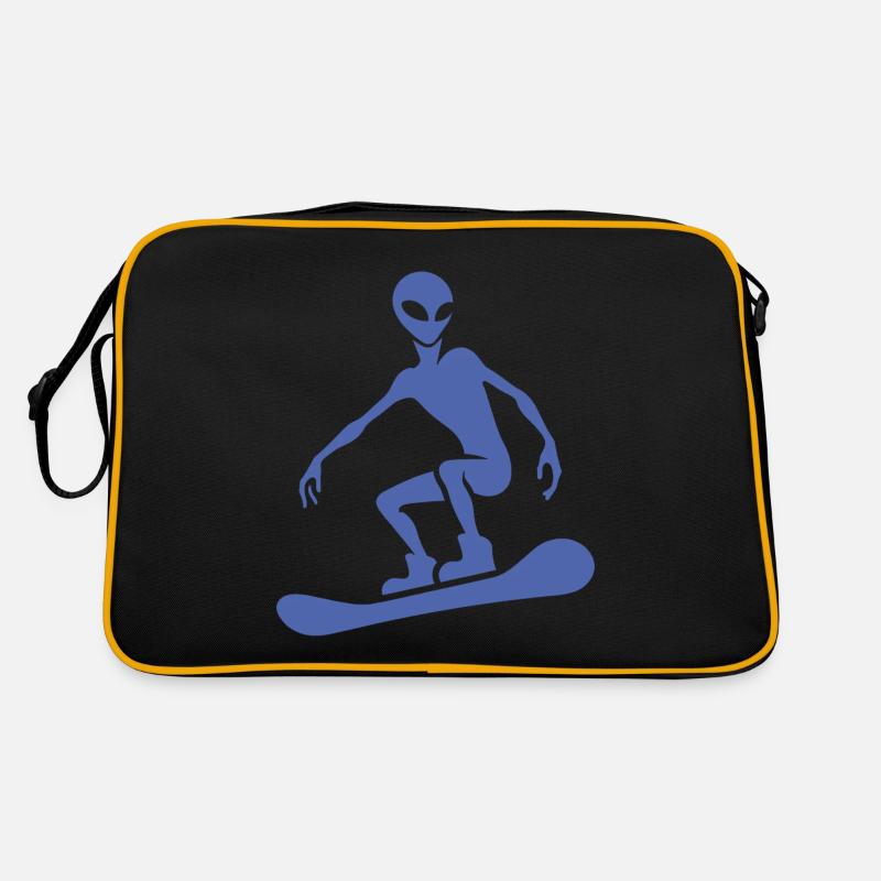 Design minimaliste : Alien snowboarder Sac Retro