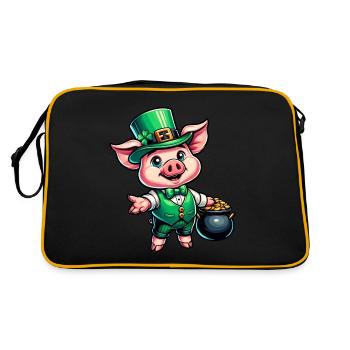 Doux cochon de la Saint-Patrick - Sac Retro - noir/or - Dos
