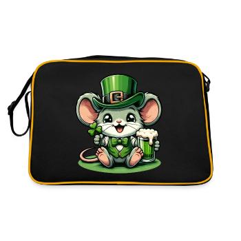 St. Patrick's Mouse in festive look - Retro Bag - black/gold - Back