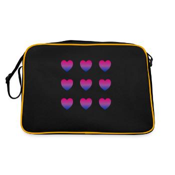 Bi heart - Retro Bag - black/gold - Back