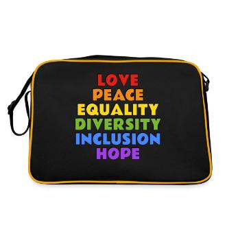 LGBTQ pride values - Retro Bag - black/gold - Back